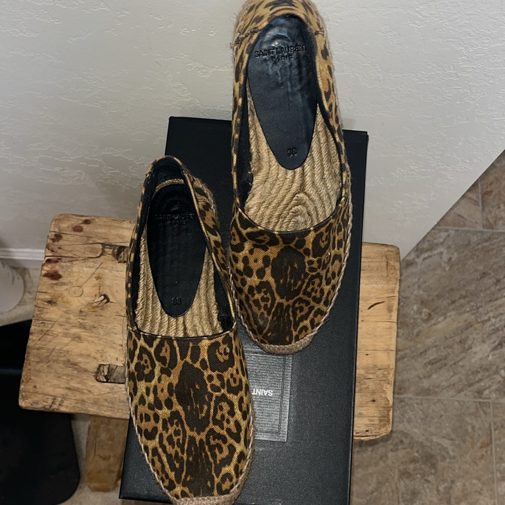 Saint Laurent Leopard Print Espadrilles - Picture 2 of 7